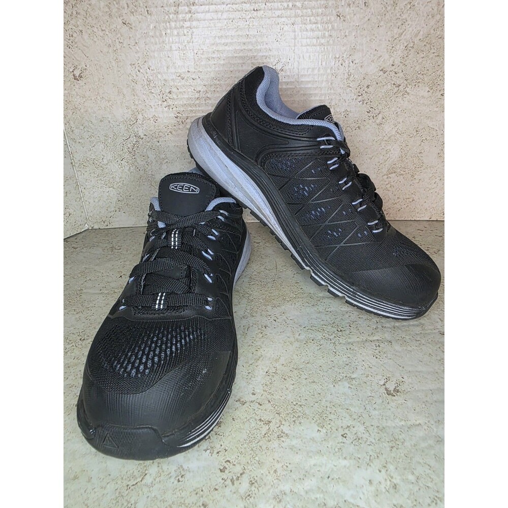 Keen Vista Energy Work Shoes Women Sz 6.5M Black Blue Carbon Toe Utility Sneaker